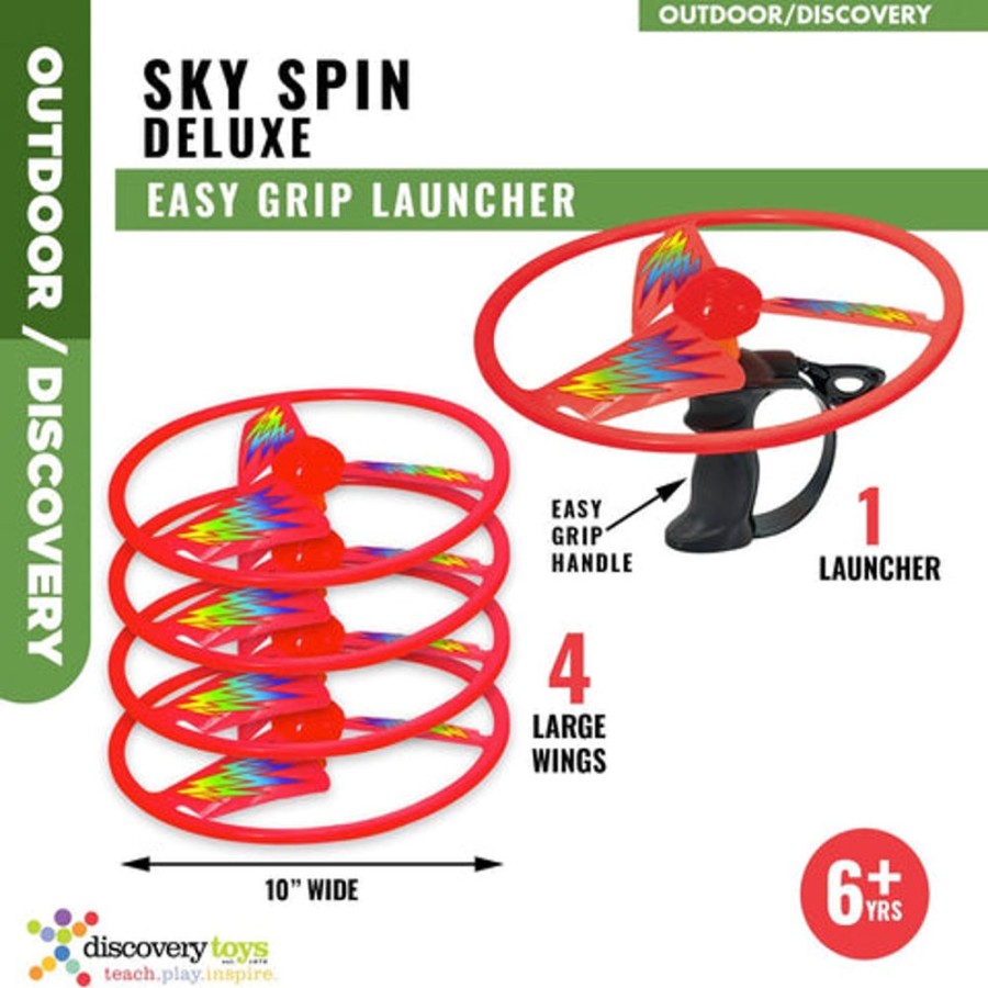 Family Discovery Toys | Sky Spin Deluxe Flying Copter Outdoor Toy