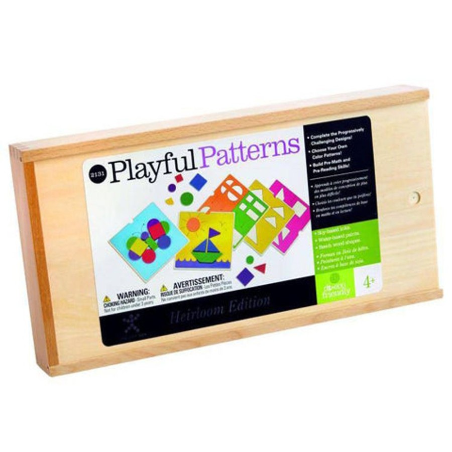 Holiday Gifts Discovery Toys | Playful Patterns Montessori Wood Shapes Puzzle Set