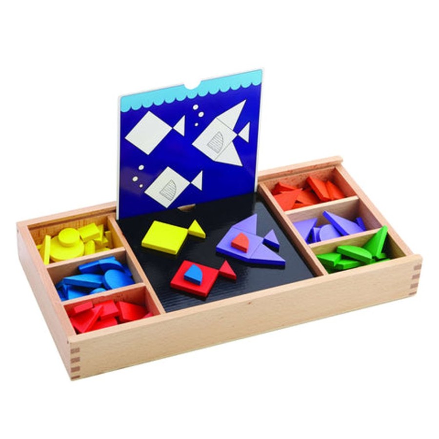 Holiday Gifts Discovery Toys | Playful Patterns Montessori Wood Shapes Puzzle Set