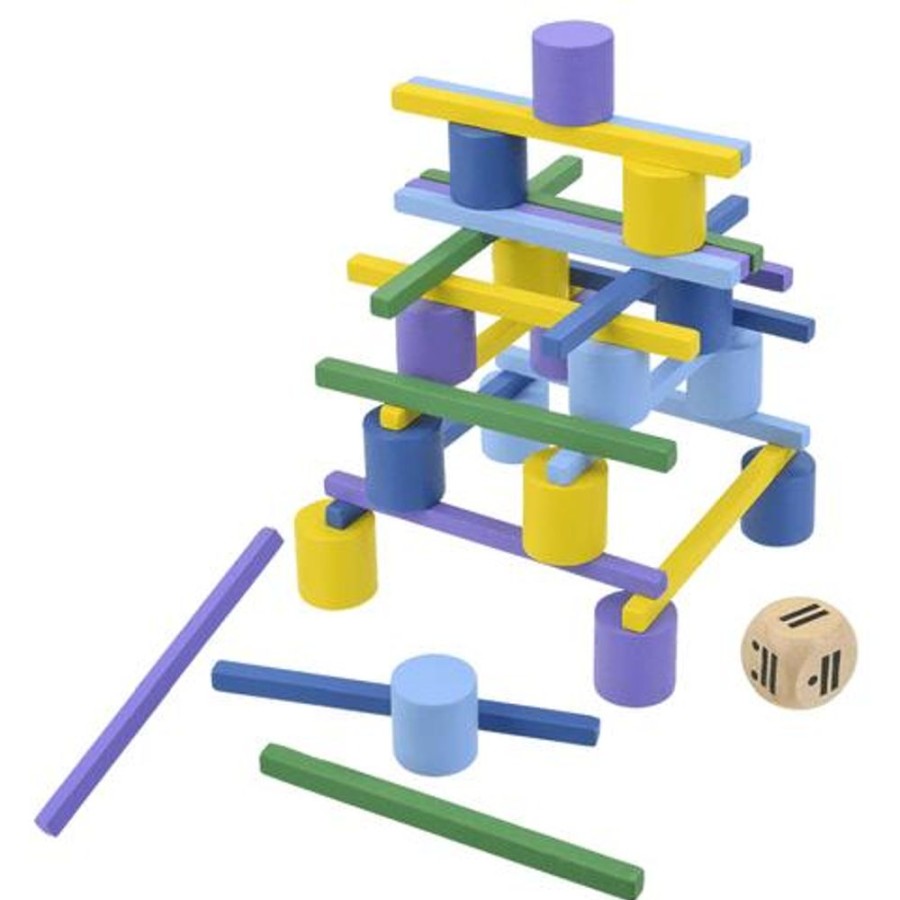 Family Discovery Toys | Pack & Play Stacking Challenge Wooden Game